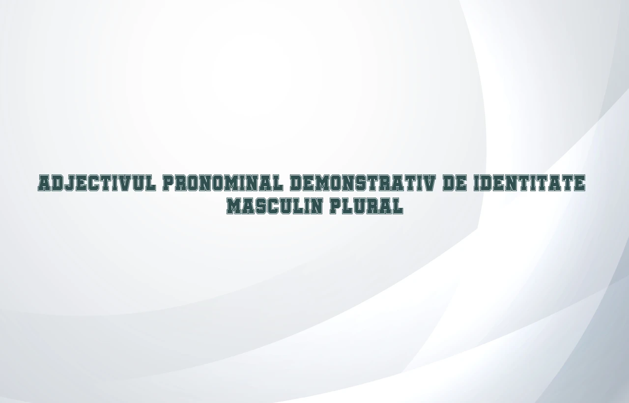 adjectiv pronominal demonstrativ de identitate masculin plural