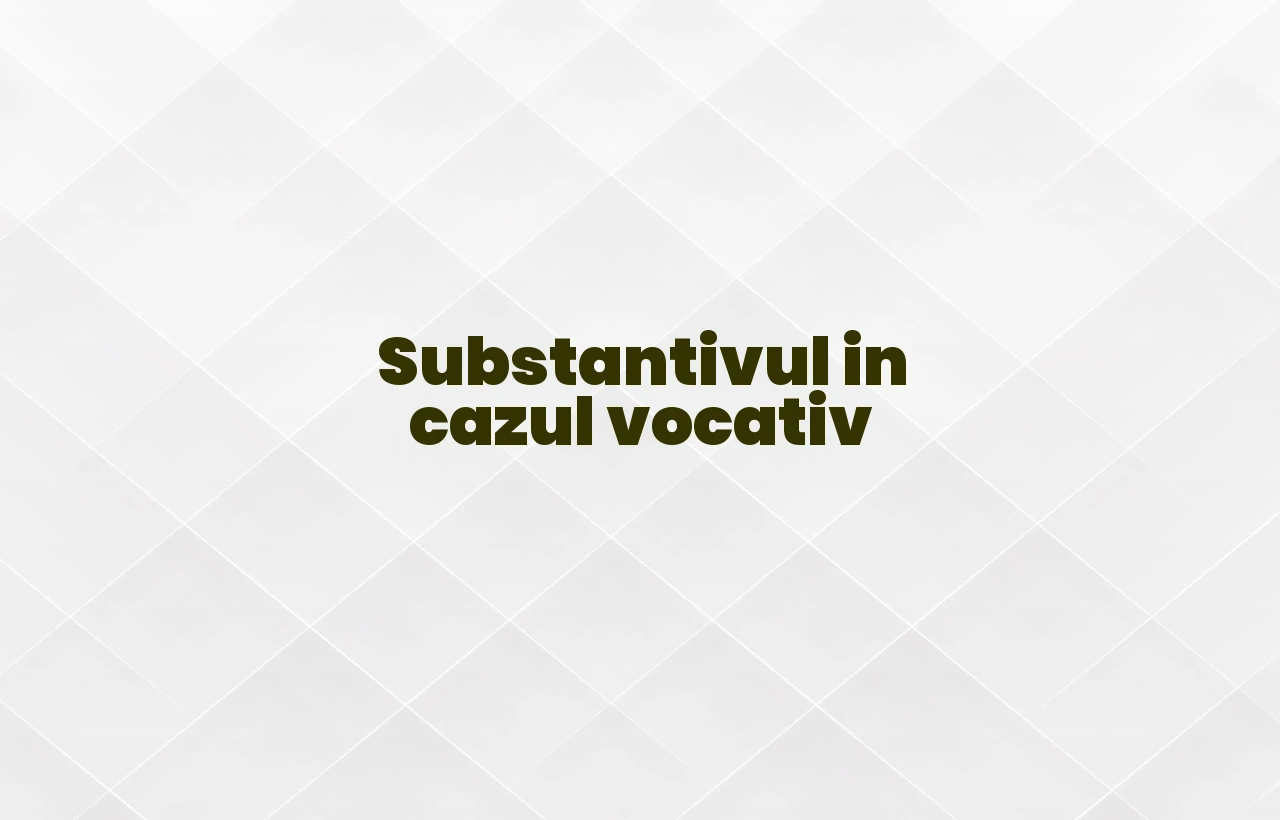 substantiv in cazul vocativ