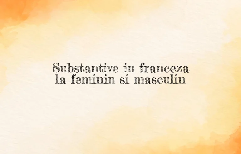 substantive in franceza la feminin si masculin