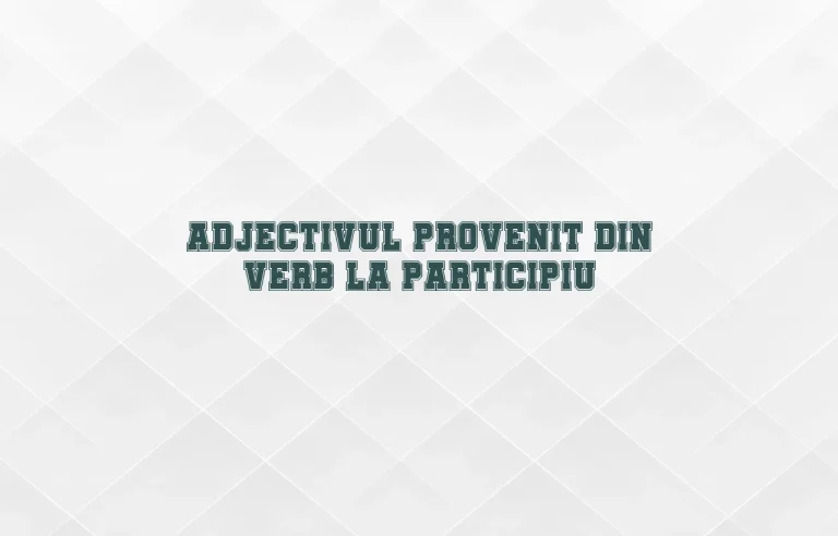 adjectiv provenit din verb la participiu